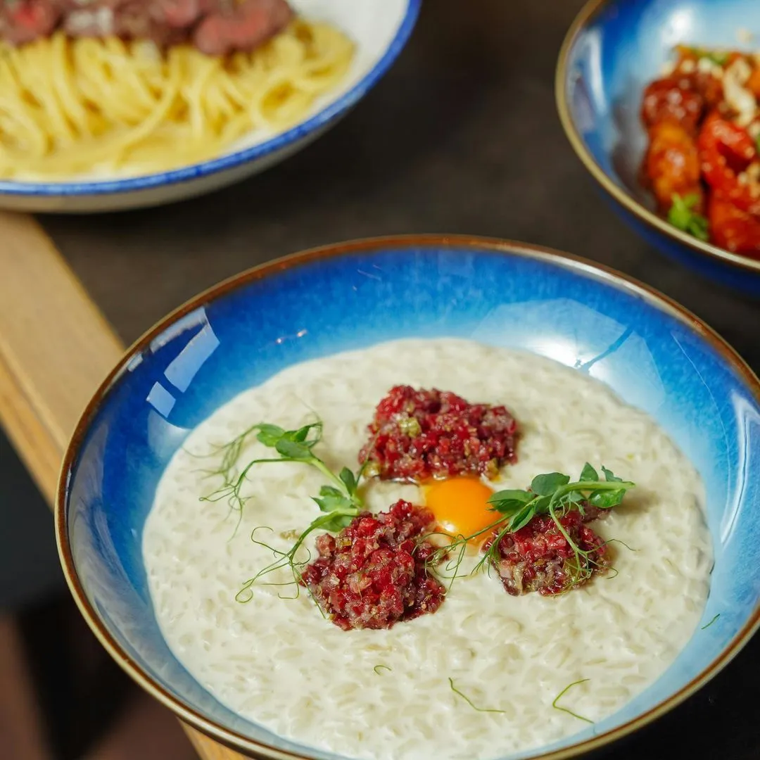 Risotto al Parmigiano con Tartare di Manzo